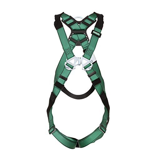 MSA 10197195 V-Form Harness, Extra Small, Back D-Ring, Qwik-Fit Leg Straps, Green