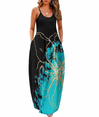 Image of Wolddress Womens Maxi Dress with Pockets 2026 Casual Strap Plus Size Loose Plain Long Office Summer Beach Travel Dresses S-5X
