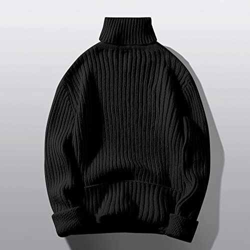 Ymosrh Men's Knitted Turtleneck Sweater Long Sleeve Ribbed Thermal Casual Winter Pullover Sweaters Fashion Tops, M-3XL3