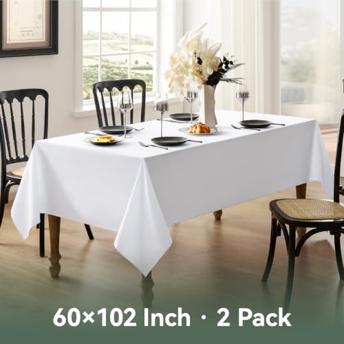 VidaFete Classic Series 2 Pack 60x102inch White Rectangle Tablecloth by VidaFete - Used condition - Image 4