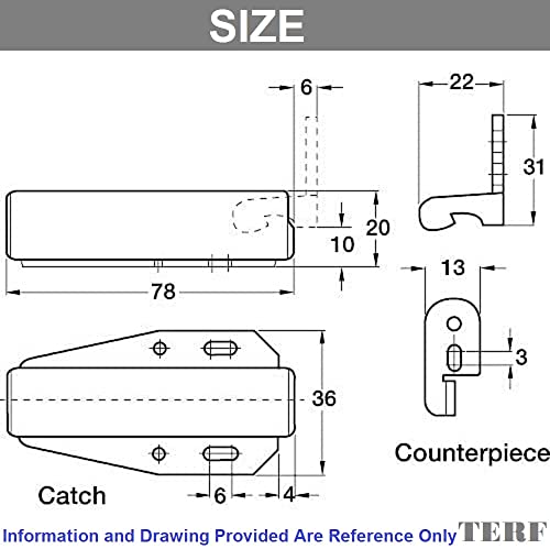 TERF® Heavy Duty Touch Latch Automatic Spring Catch For Press To Open Silver Cupboard Doors Loft Attic Hatches Including Fixing - Image 3