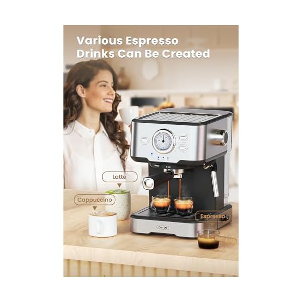 Gevi Espresso Machine High Pressure,Compact Espresso Coffee Machines with Milk Frother Steam Wand,Professional Coffee,Cappuccino,Latte Maker for Home,Espresso Maker, Gift for Coffee Lover, Dad or Mom - Image 3