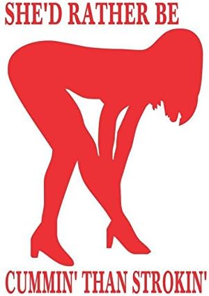 Evan Decals Magnet She'd Rather Be Cummin' Than STROKIN' Window Decal Vinyl Magnetic Sticker 4"