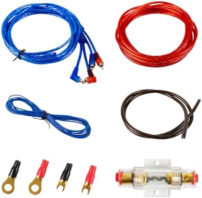 Muzata 10 Gauge Amplifier Installation Kit with RCA Interconnect and Speaker Wire, Car Audio Subwoofer Wire, AMP Wiring, Auto Audio Cables M027