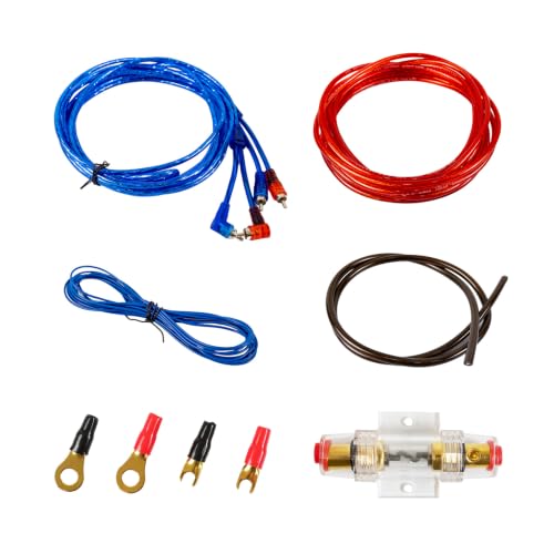 Muzata 10 Gauge Amp Wiring Kit Amplifier Installation with RCA Interconnect and Speaker Wire Car Subwoofer AMP Kit Auto Audio Cables M027