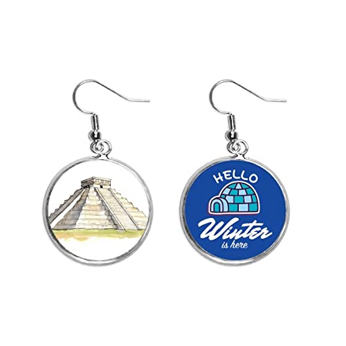 Pendientes de gota castillo pirámide invierno joyería colgante hielo para mujer accesorio elegante