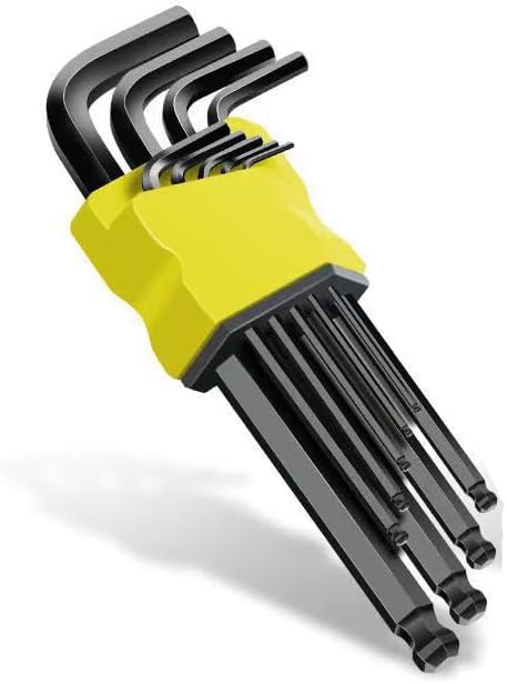 9 Piece Metric Ball End Long Arm Hex Key Set, Black