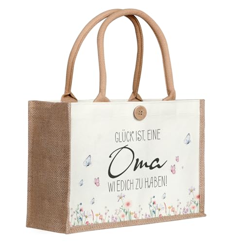 Nangua Geburtstagsgeschenk.Geburtstag für Frauen Jutesack - nachhaltige Einkaufstasche Geschenk für Damen Mutter Freundin Kollegin (Oma)