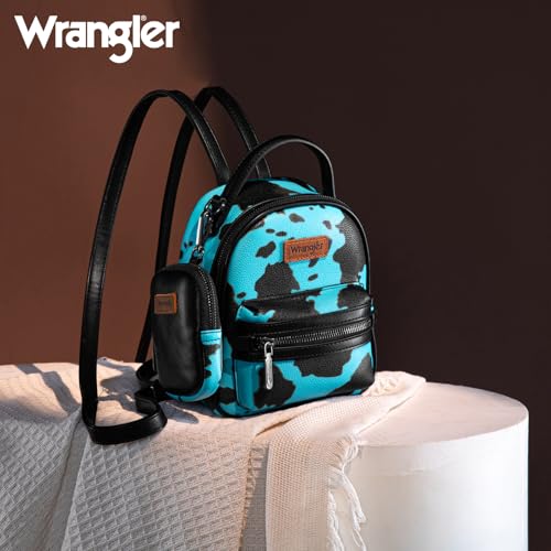Image of Montana West Wrangler Mini Backpack Cute Cow Print Backpack Purse for Girls and Women, Turquoise WG133-8600TQ
