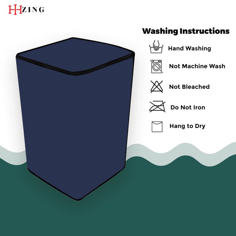 Image of Waterproof Washing Machine Cover Fully Automatic Sutaible for Samsung Model 8.0 kg Ecobubble Top Load, WA80BG4441BG (54 x 56 x 98 cms) Solid Blue Print
