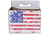 6 Pack Cardboard 12 oz Beer/Soda Carrier by C-Store Packaging (Pack of 24) (Flag-24pk) FAST SAME DAY...