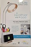 OttlLite Wellness Series LED Desk Organizer Lamp with Wireless Charging Stand