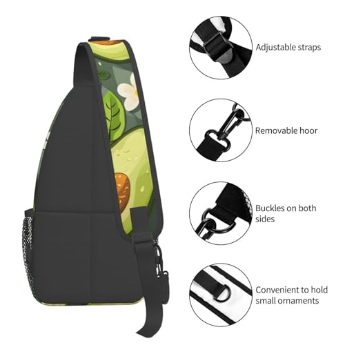 Morrales cruzados con patrón de aguacate unisex miniatura 5