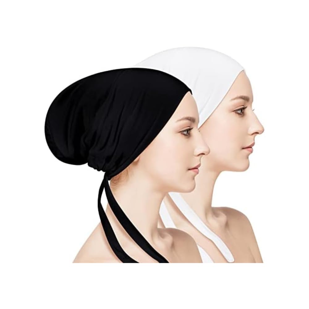 Hijab Undercaps for Women & Girls | Black & White Color | Pack of 2-picture-14