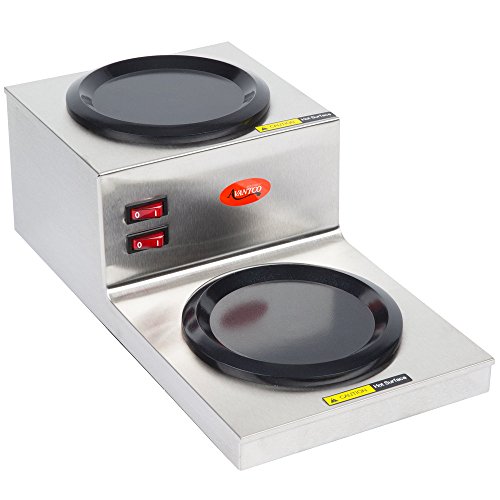 image for Step Up Double Burner Decanter Warmer, Silver,Coffee