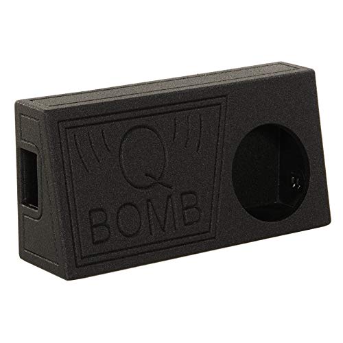 QPower QBomb Single 10 Inch Vented Subwoofer Sub Box with Black Bedliner Spray
