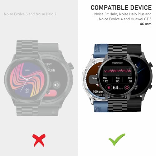Image of SupCares Military-Grade Gorilla Tempered Glass Screen Protector for Noise Watch Fit Halo, Halo Plus, Evolve 4 and Huawei Watch GT 5 (46 mm) With Installation Kit | Transparent | Pack of 2