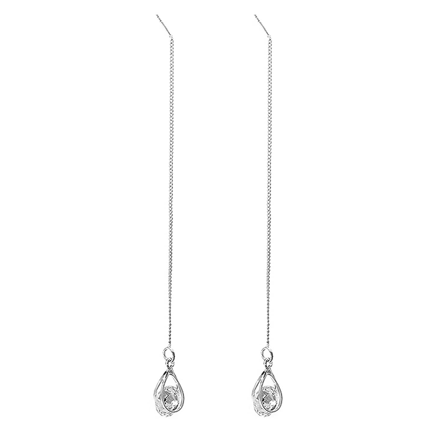 Peora American Diamond Studded Silver Plated Drop Earrings Fashion Stylish Jewellry Gift For Girls & Women (PX8E145) - Valentines Gift for Her (B0BZNRZJC8) Amazon Price History, Amazon Price Tracker