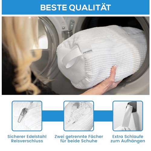 SHOESHIELD Premium Schuhwaschbeutel für Waschmaschine, Wäschesack für Sneaker & Turnschuhe, Gepolsterter Schutzbeutel für optimale Reinigung, Schutz & Pflege der Schuhe