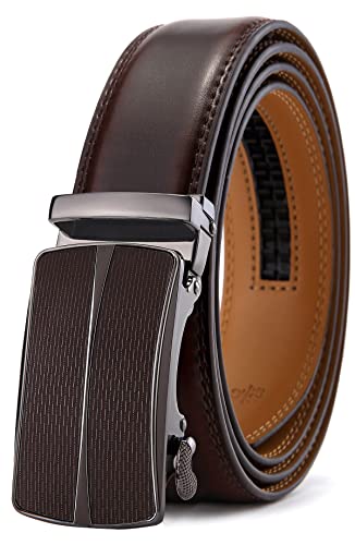 Image of Men's Belt,Bulliant Leather Adjustable Belt for Men Dress Casual 1 3 /8,Trim to Fit