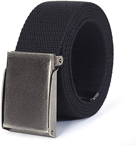 Mile High Life Canvas Web Belt | Cut to Fit Up to 52" | Flip-Top Matte Silver Nickel Buckle 12 Colors