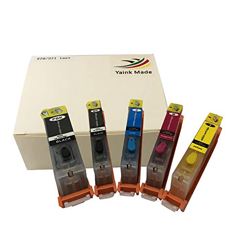 Yaink Made Ink Cartridge for PGI-270 CLI-271 PGI-270XL CLI-271XL for C a k e Maker C a k e Printer Pixma MG5720 MG5722 MG6820 MG6822 MG7720 TS9020 TS6020 TS8020 TS5020 (5-Pack)