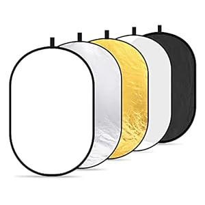 NEEWER 24″x36″/60x90cm Light Reflectors for Photography, Portable 5 in 1 Collapsible Multi Disc with Bag – Translucent, Silver, Gold, Black, White Diffuser for Studio and Outdoor Lighting