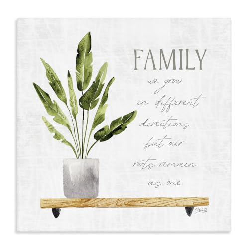 Family Roots Remain Botanical, 17 x 17 Inch Canvas Wall Art