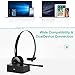 Bluetooth Headset, YAMAY Wireless Headset with Microphone (Noise Cancelling Mic) Charging Base Mute Button 19H Clear Talk Time Pro for Truck Driver Office Business Call Center Home Smartphones PC