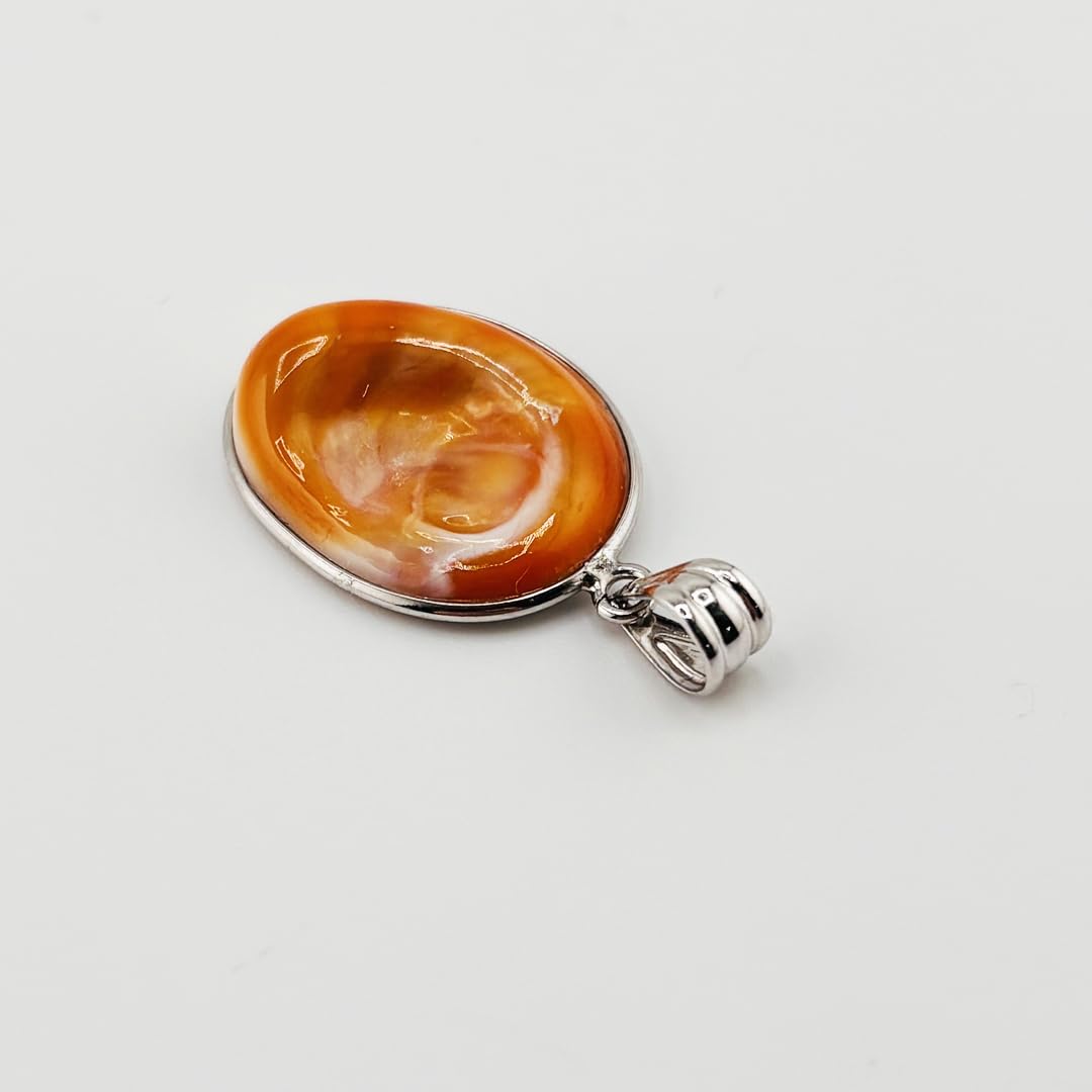 Ciondolo occhio di Santa Lucia montatura argento 925 pendente amuleto portafortuna gioiello artigianale unisex uomo donna