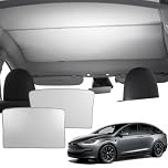 EYPINS Roof Sunshade for Tesla Model Y 2020-2024, Foldable Window Glass Sunroof Sunshade Cover, Effectively Blocks Harmful UV Rays and Reduces Heat Buildup, Easy to install