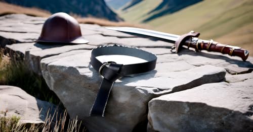 NauticalMart Viking Leather Belt Medieval Armour O Ring Belt Black for Men Women Medieval Events, LARP, Renaissance, Renfaire Cosplay Costume Hand Crafted2