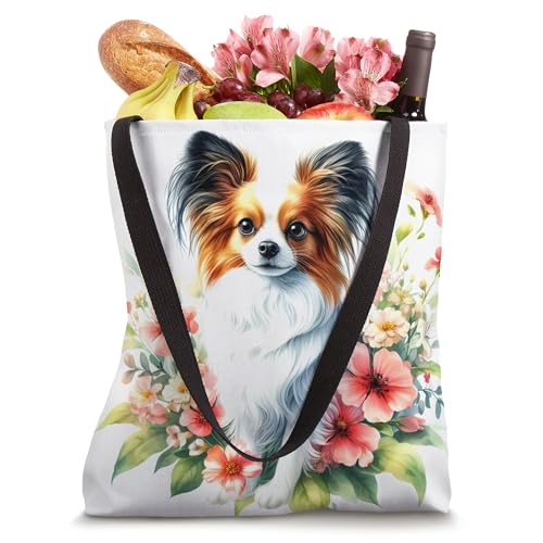 Bolso Tote con diseño de mariposa Papillion y flores miniatura 4