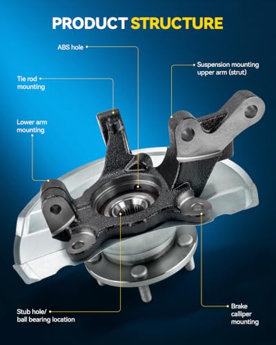 Image of PHILTOP 1 x Front Left Knuckle Wheel Hub Bearing for Toyota Sienna,