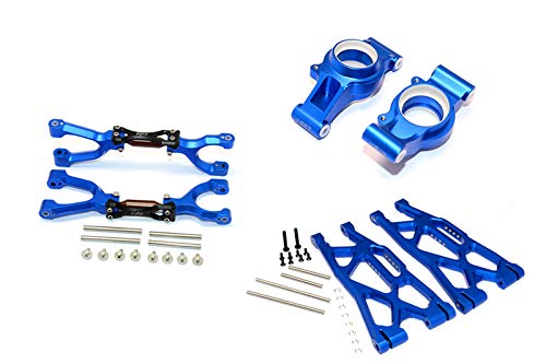 Traxxas X-Maxx 4X4 Upgrade Parts Aluminum Rear Upper + Lower Arms + Knuckle Arms Set - 40Pc Set Blue