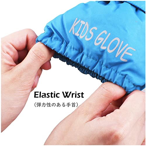 Azarxis Kids Ski Gloves, Winter Waterproof Cold Weather Warm Gloves Thermal Fleece Snow Gloves For Boys & Girls Skiing, Snowboarding (Black, M (Fits 7~10 Years Old)) #TOP3