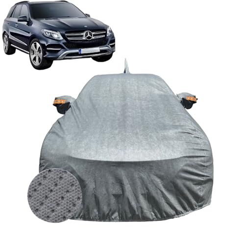 Image of Car Cover for Mercedes-Benz GLE 350 (2015-2020) | 100% Waterproof Cover with Reflective Mirror Pockets | Dustproof, Scratchproof, Heatproof GLE 350 Car Cover |Soft Cotton Lining| Grey