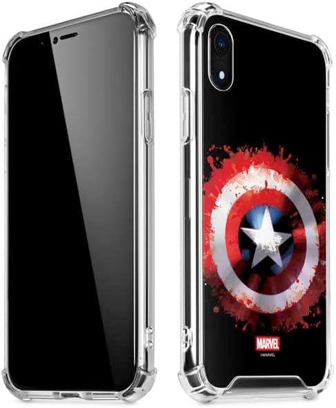 Skinit Clear Phone Case Compatible with iPhone XR - Officially Licensed Marvel Captain America Shield Break Design