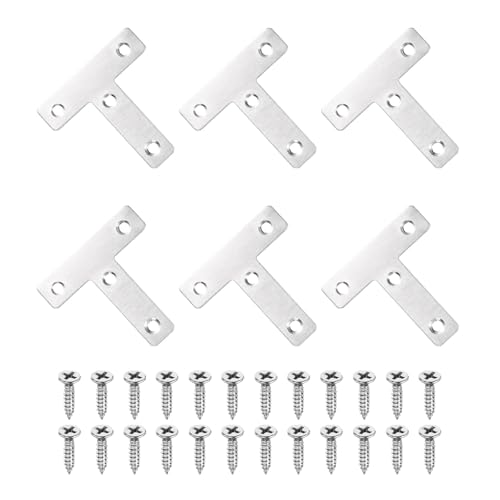 uxcell 6Pcs t Shape Flat Bracket, 2.36
