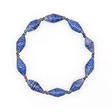 Outreach Uganda Cobalt Blue Bracelet for Women – Stackable Stretch Bracelets for Women - Eco-Friendly Jewelry - Adjustable Fit Stretch Bracelets in Cobalt Blue - Handmade Gifts for Women