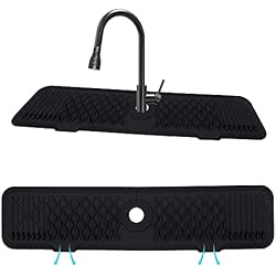 Fregadero Gotea Por Abajo Naedien Alfombrilla de silicona para grifo, bandeja de recogida de goteo para mango de grifo, protector contra salpicaduras de fregadero de grifo, tapete de secado para cocina, almohadilla de drenaje