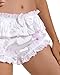 Satini Sissy Frilly Ruffled Silky Satin Full Coverage Adult Diaper Cover Briefs Lingerie Underwear Panties (White, XXL)