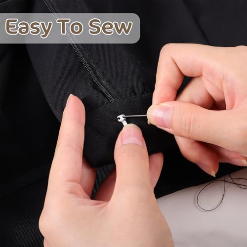 Exircy 25 Sets Hooks and Eyes Sewing, Hook and Eye Closures for Clothing 16.5 mm Sewing Hooks Durable Brass Closures for Trousers, Skirt, Dress, Bra Sewings, DIY Craft (5 Color)