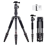 Rollei Compact Traveler No.1 Nero, 143cm Treppiede Fotocamera da Viaggio Cavalletto Fotografico Leggero in Alluminio con Testa a Sfera Arca Swiss Fotografica Tripod e Monopiede per DSLR e Smartphone