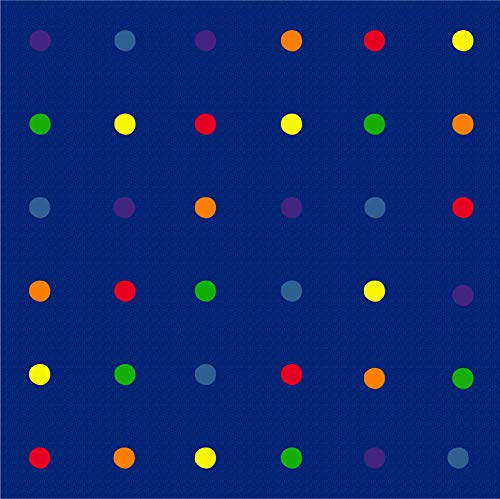 KidCarpet On The Spot Seating Classroom Rug, 12' x 12' Square, Multi on Blue