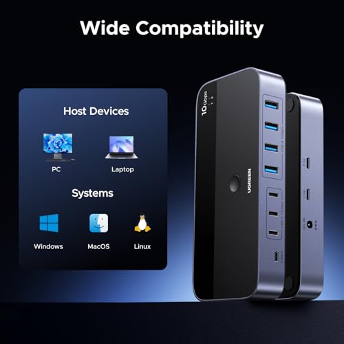 UGREEN 2-in 7-Out USB 3.2 Switch, 10 Gbps Switcher for A or C Computers Sharing All Devices(4 A+3 C) Keyboard Mouse Switch with Type C Converter Adapter,Power Adapter by UGREEN - Image 8