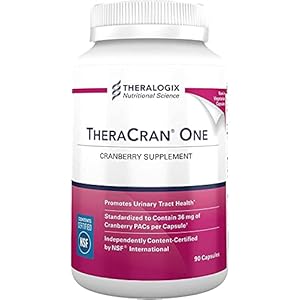 TheraCran-One-Cranberry-Supplement-36mg-PACs-Per-Capsule-Cranberry-Extract-Supports-Urinary-Tract-Health-90-Day-Supply Theralogix TheraCran One Cranberry Capsules - 90-Day Supply - Cranberry Supplement for Men & Women - Cranberry Pills to Support Urinary Tract Health* - 36mg PACs per Capsule - NSF Certified - 90 Caps