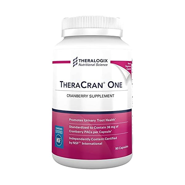 TheraCran-One-Cranberry-Supplement-36mg-PACs-Per-Capsule-Cranberry-Extract-Supports-Urinary-Tract-Health-90-Day-Supply Theralogix TheraCran One Cranberry Capsules - 90-Day Supply - Cranberry Supplement for Men & Women - Cranberry Pills to Support Urinary Tract Health* - 36mg PACs per Capsule - NSF Certified - 90 Caps