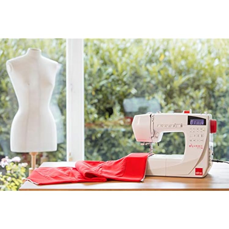 Elna eXperience 570a Stylish Computerized Sewing Machine with 380 Stitches (including alphabet), Smart Function Buttons, Built-in Needle Threader, Quick Stitch Selections, and Swiss Design