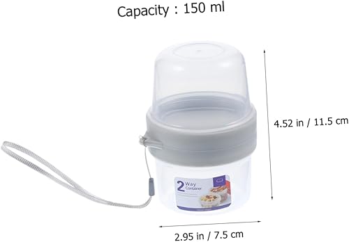 Miniatura 4 de 2 juegos de cajas herméticas para ensalada, contenedor de aperitivos, ensalada de frutas, caja de almacenamiento de plástico con tapa, tazas de